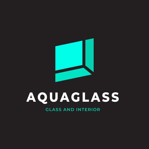 Flat design glass logo template