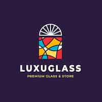 Free vector flat design glass logo template