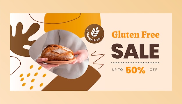 Free vector flat design gluten free horizontal banner