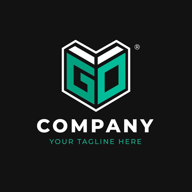 Flat design go logo template