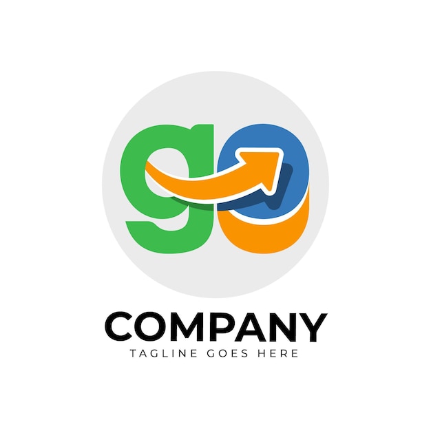 Плоский дизайн шаблона логотипа go