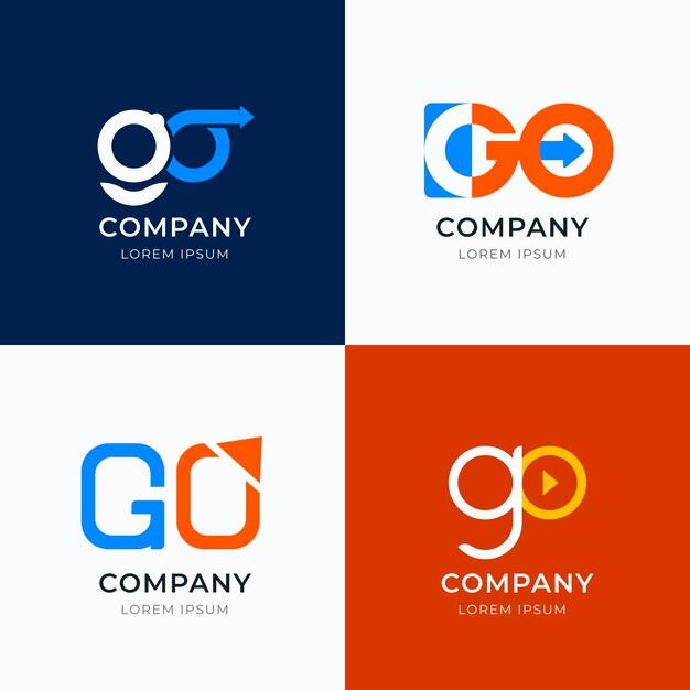 Плоский дизайн шаблона логотипа go