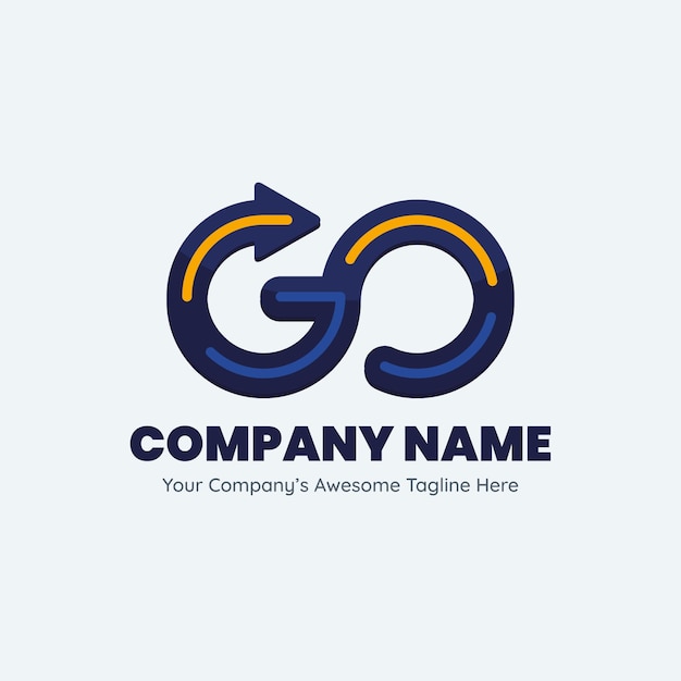 Бесплатное векторное изображение Плоский дизайн шаблона логотипа go