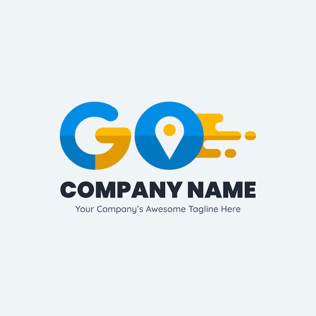 Flat design go logo template