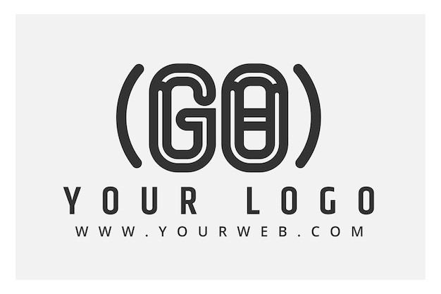 Flat design go logo template