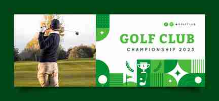 Free vector flat design golf club facebook cover