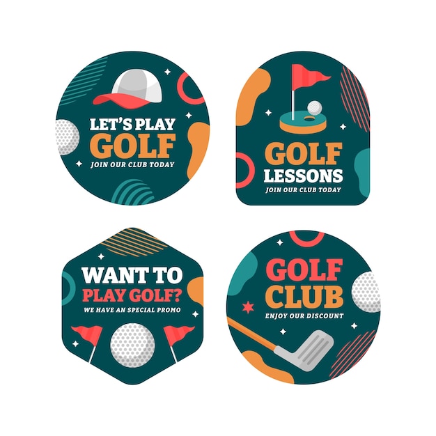 Flat design golf club template