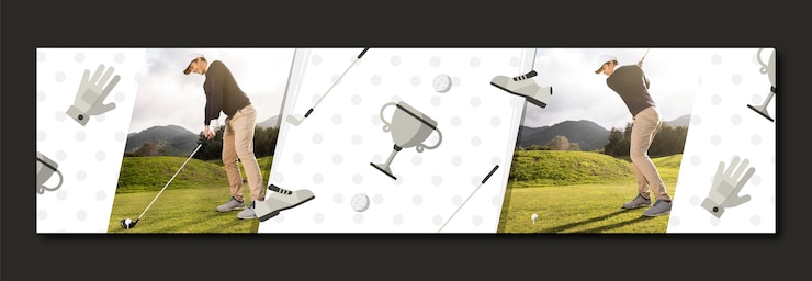 Free Vector flat design golf club twitch banner