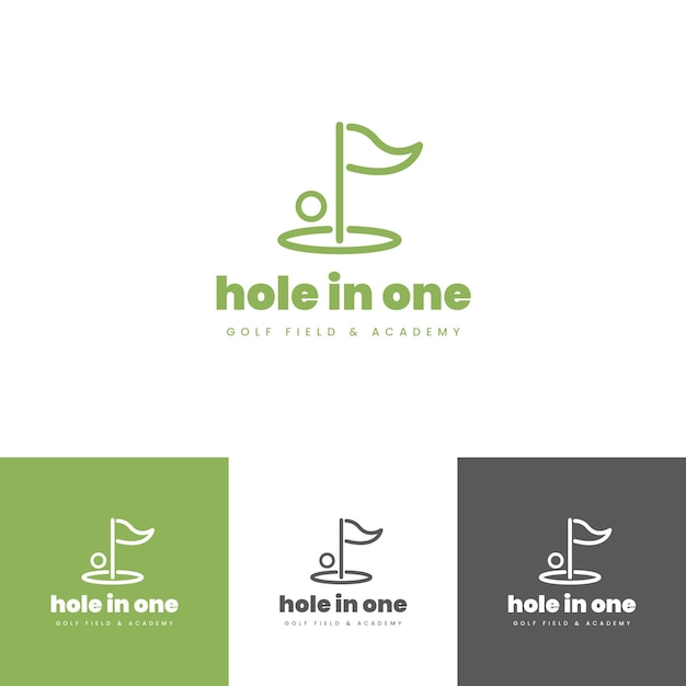 Плоский дизайн логотипа гольфа
