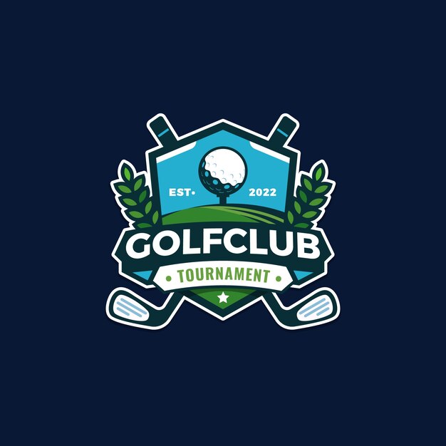 Flat design golf logo