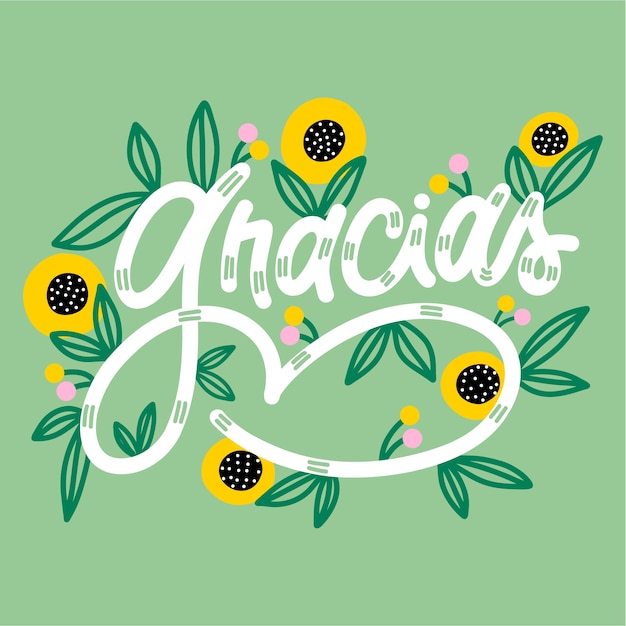 Premium Vector | Gracias thank you lettering