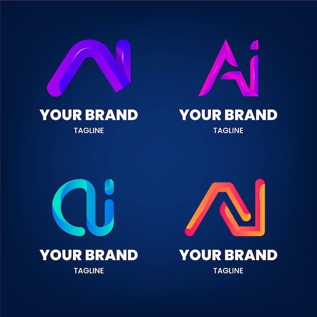 Плоский дизайн градиентный шаблон логотипа ai