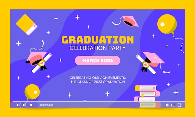 Flat design graduation template