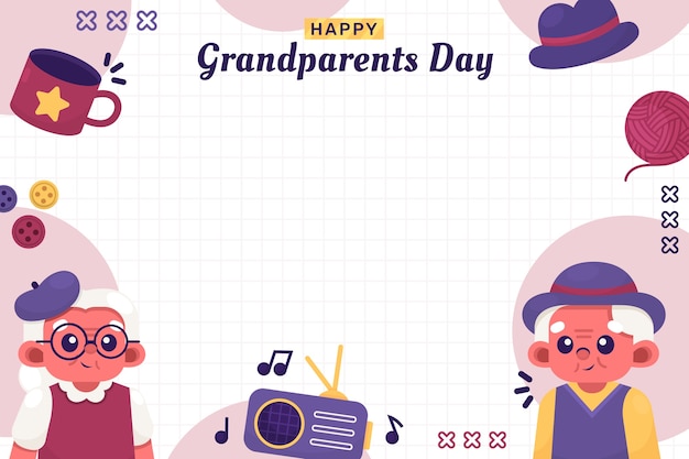 Flat design grandparents day background