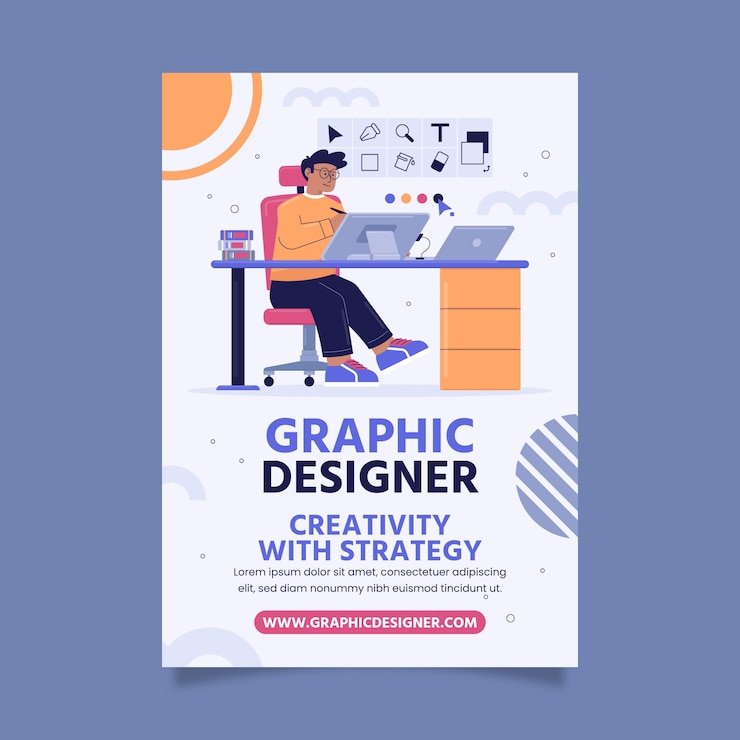 Free Vector flat design graphic designer template