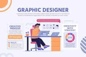 Free vector flat design graphic designer template