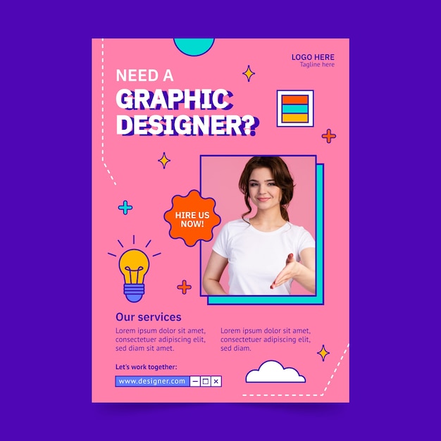 Free vector flat design graphic designer template
