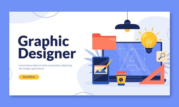 Flat design graphic designer template