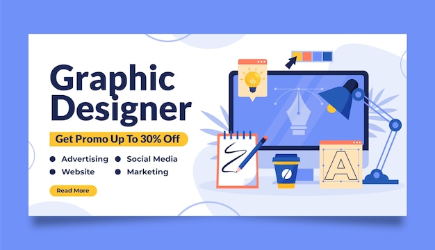 Flat design graphic designer template