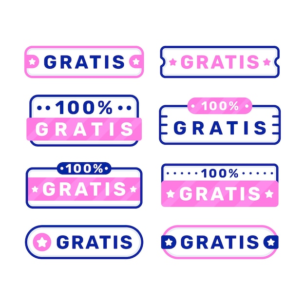 Vettore gratuito collezione di etichette gratis design piatto