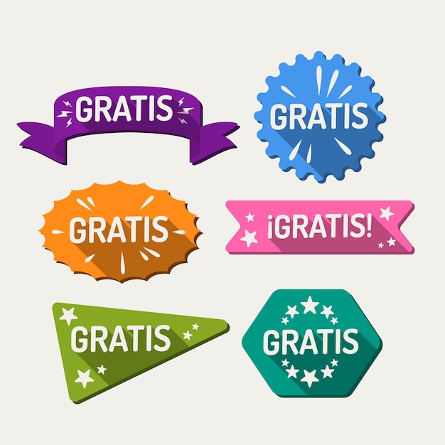 Vettore gratuito collezione di etichette gratis design piatto