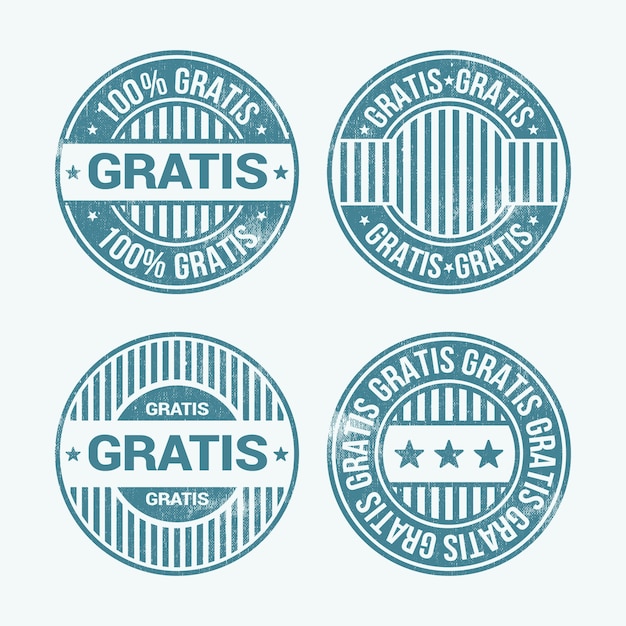 Flat design gratis stamp collection