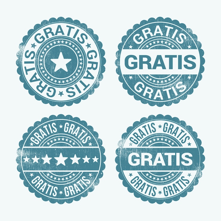 Free Vector flat design gratis stamp collection
