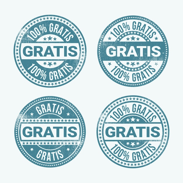 Free vector flat design gratis stamp collection