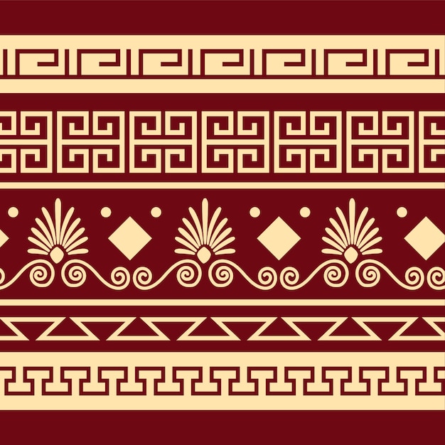 Free vector flat design greek border set