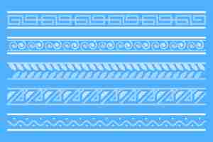 Free vector flat design greek border set