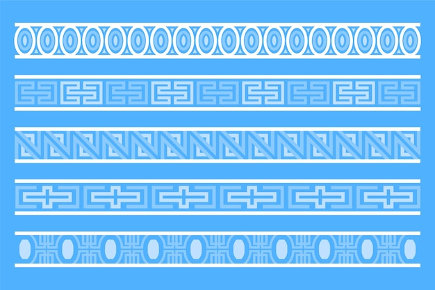 Free vector flat design greek border set