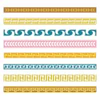 Free vector flat design greek border set