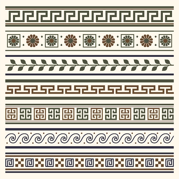 Set bordo greco design piatto