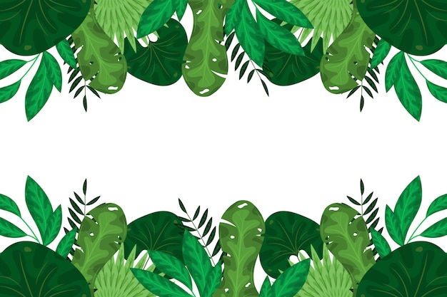 Free vector flat design green exotic leaves