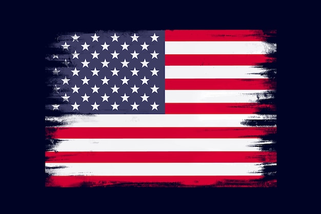 Flat design grunge american flag background