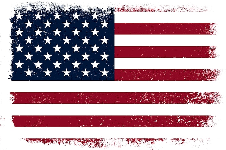 Free Vector flat design grunge american flag background