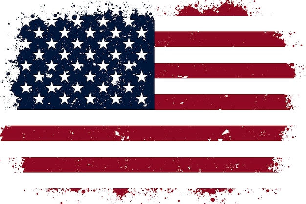 Flat design grunge american flag background