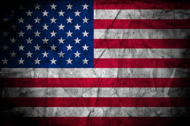 Flat design grunge american flag