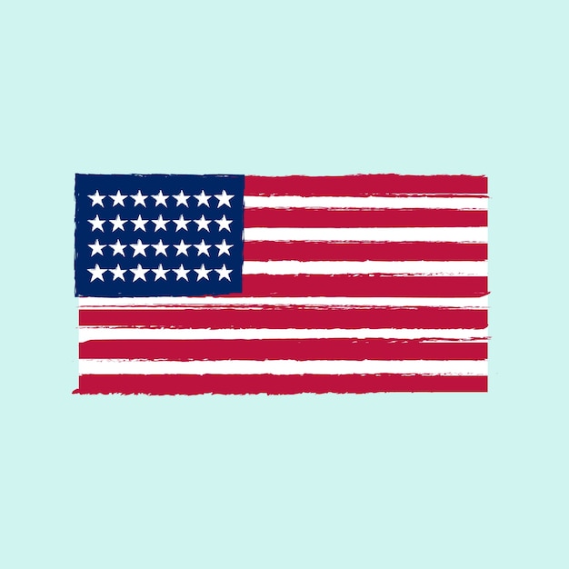 Flat design grunge american flag