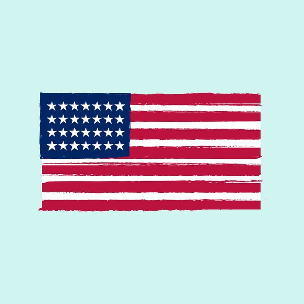 Flat design grunge american flag