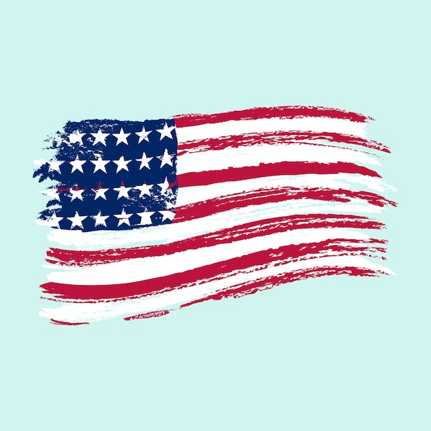 Flat design grunge american flag