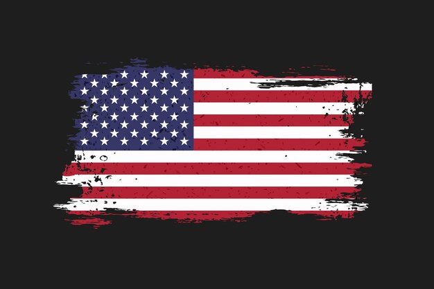 Flat design grunge american flag