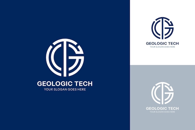 Бесплатное векторное изображение Шаблон логотипа монограммы gt в плоском дизайне
