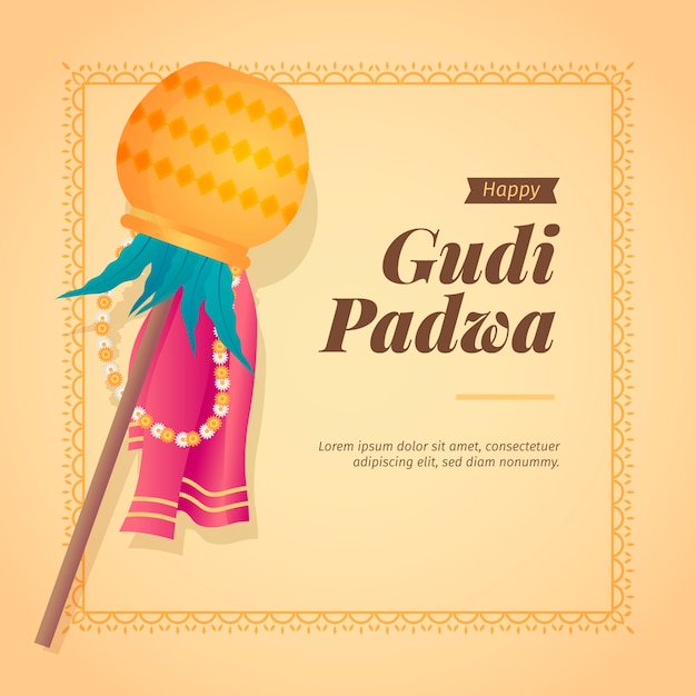 Free vector flat design gudi padwa design