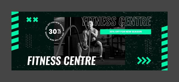 Flat design gym class facebook cover