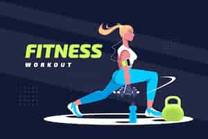 Free vector flat design gym fitness template