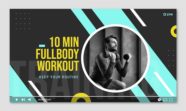 Flat design gym template design