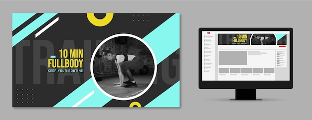 Free vector flat design gym template design