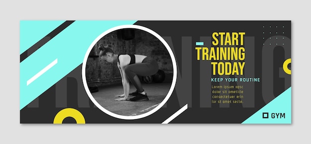 Flat design gym template design