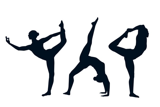 Flat design gymnast silhouette illustration